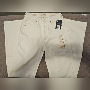 High-Rise Flare White Jeans.